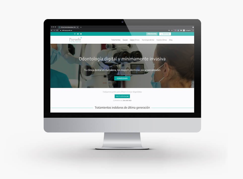 Diseño de página web clinica Puyuelo - Docmedia Marketing Dental